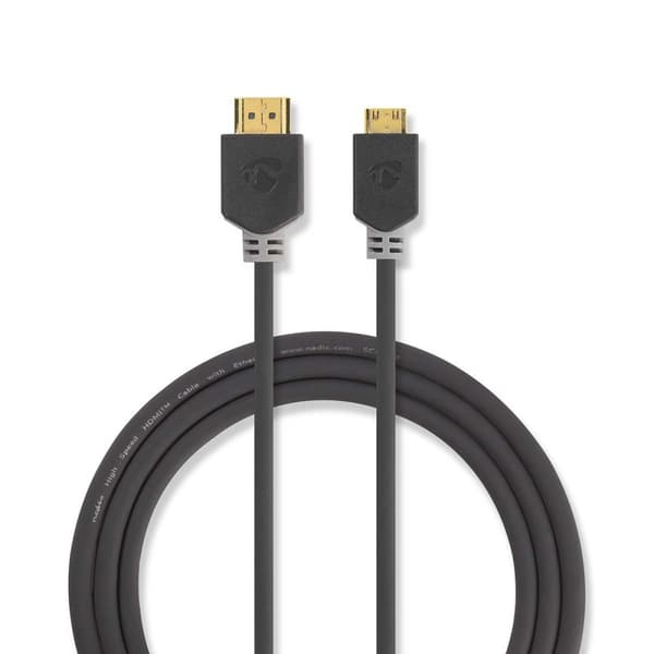 Nedis High Speed ​​HDMI ™ kabel med Ethernet | HDMI ™ -kontakt | HDMI ™ minikontakt | 4K@60Hz | 18 Gbps | 2.00 m | Rund | PVC | Antrasitt | Vindus bok
