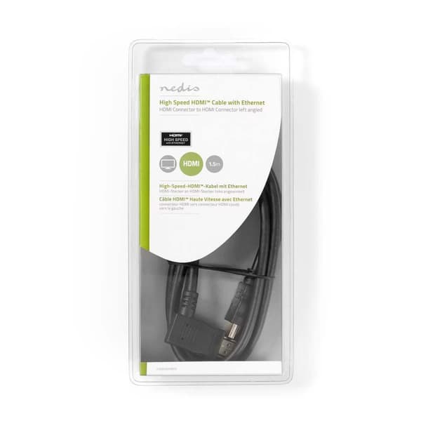 Nedis High Speed HDMI ™ Kaapeli Ethernet | HDMI™ liitin | HDMI™ liitin | 4K@30Hz | 10.2 Gbps | 1.50 m | Pyöreä | PVC | Musta | Blister