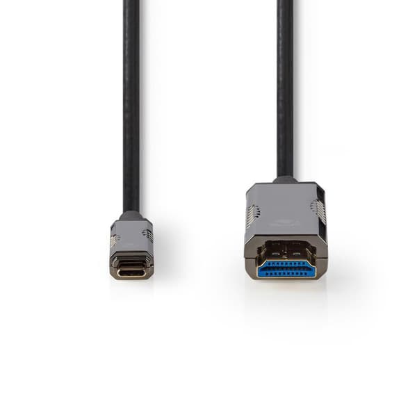 Nedis AOC USB-kaapeli | USB-C™ Uros | HDMI™ liitin | 18 Gbps | 20.0 m | Pyöreä | PVC | Musta | Pakkaus