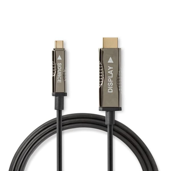 Nedis AOC USB-kaapeli | USB-C™ Uros | HDMI™ liitin | 18 Gbps | 20.0 m | Pyöreä | PVC | Musta | Pakkaus