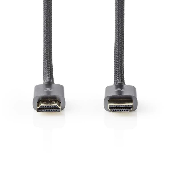 Nedis High Speed ​​HDMI ™ kabel med Ethernet | HDMI™ Kontakt | HDMI™ Kontakt | 4K@60Hz | ARC | 18 Gbps | 5.00 m | Rund | Bomull | Grå / Grått Med Meta