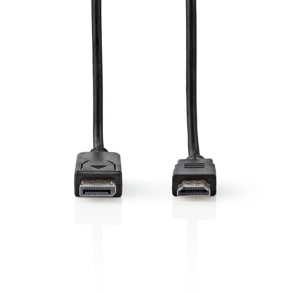 Nedis Displayport kabel | DisplayPort Han | HDMI™ Han | 4K@30Hz | Nikkelplateret | 2.00 m | Runde | PVC | Sort | Mærke