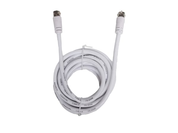 Sinox One F-connector kabel. 3m. Hvid