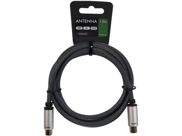 Sinox - Antennekabel - IEC-kobling hann til IEC-kobling hunn - 1.5 m - koaksial
