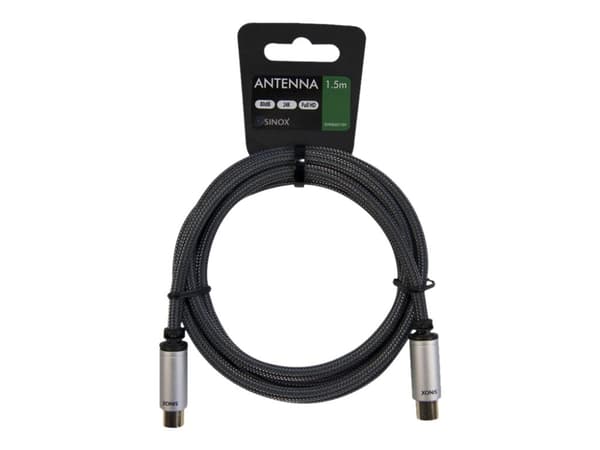 Sinox - Antennekabel - IEC-kobling hann til IEC-kobling hunn - 1.5 m - koaksial