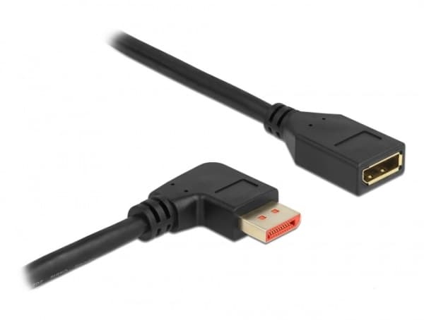 Delock - DisplayPort-forlengelseskabel - DisplayPort (hann) høyrevinklet til DisplayPort (hunn) - DisplayPort 1.4 - 1 m - 8 K 60 Hz (7680 x 4320) stø