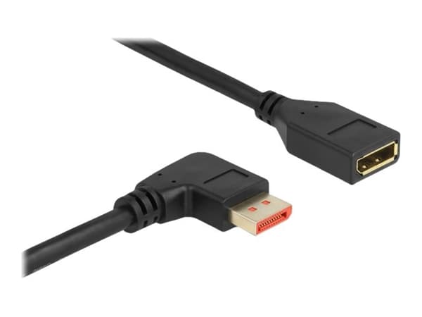 Delock - DisplayPort-forlengelseskabel - DisplayPort (hann) høyrevinklet til DisplayPort (hunn) - DisplayPort 1.4 - 1 m - 8 K 60 Hz (7680 x 4320) stø