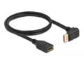 Miniatyrbilde 3 av 4: Delock - DisplayPort-forlengelseskabel - DisplayPort (hann) nedvinklet til DisplayPort (hunn) - DisplayPort 1.4 - 1 m - 8 K 60 Hz (7680 x 4320) støtt