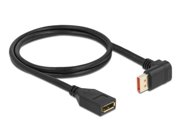 Delock - DisplayPort-forlengelseskabel - DisplayPort (hann) nedvinklet til DisplayPort (hunn) - DisplayPort 1.4 - 1 m - 8 K 60 Hz (7680 x 4320) støtt
