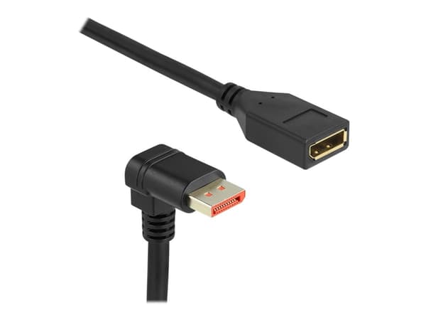 Delock - DisplayPort-forlengelseskabel - DisplayPort (hann) nedvinklet til DisplayPort (hunn) - DisplayPort 1.4 - 1 m - 8 K 60 Hz (7680 x 4320) støtt