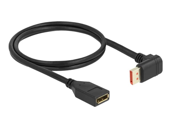 Delock - DisplayPort-forlengelseskabel - DisplayPort (hann) nedvinklet til DisplayPort (hunn) - DisplayPort 1.4 - 1 m - 8 K 60 Hz (7680 x 4320) støtt