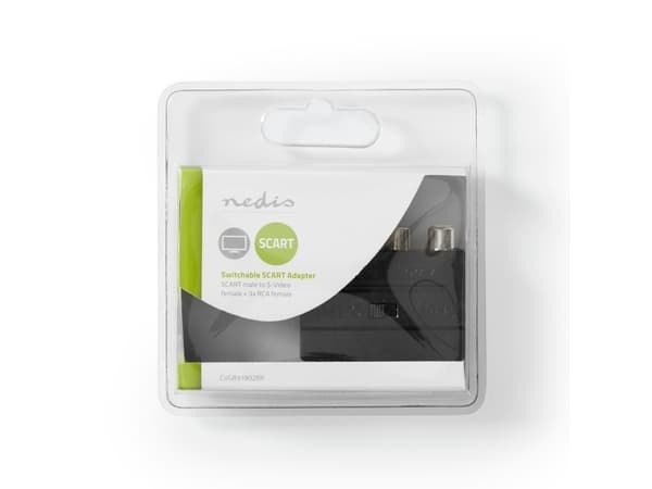 Nedis CVGB31902BK, 3 x RCA, Hunkjønn, Hunkjønn, Sort, Akrylonitril-butadien-styren (ABS), 185 mm