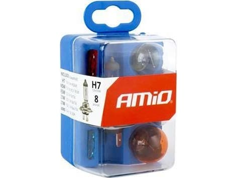 AMiO Sett med pærer og sikringer 8 stk. H7