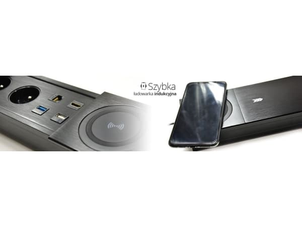 Spacetronik Konferanseuttak med HDMI-lader 2xUSB CAT6 Skyve Spacetronik SPS-S27S
