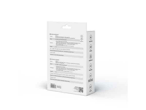 SAVIO CL-175 HDMI v2.1-kabel, vinklet, 5m, kobber, bomullsflett, metallplugger