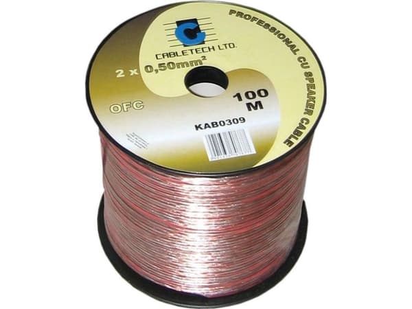 Cabletech Høyttalerkabel OFC 1,0mm 100m