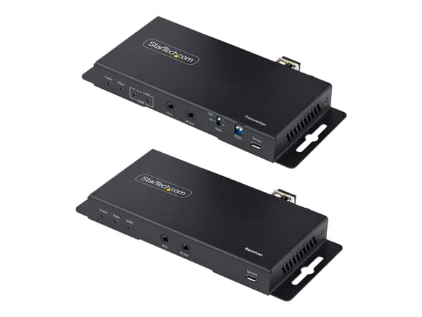 StarTech.com 4K HDMI over Fiber Extender Kit, 4K 60Hz up to 3300ft/1km (Single Mode) or 1000ft/300m (Multimode) LC Fiber Optic, HDR/HDCP, Audio/RS232
