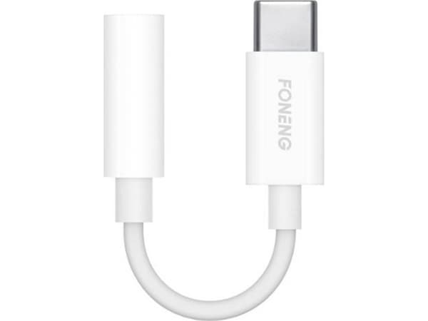 Foneng-kabel 3,5 mm jack til USB Type C-lydkabel Foneng BM21 (hvit)