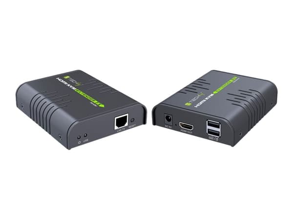 TECHly 120m HDMI KVM EXTENDER over Network Cable - Sender og mottaker - KVM / lydutvider - 1GbE, USB 2.0, HDMI - 10Base-T, 100Base-TX, 1000Base-T - o