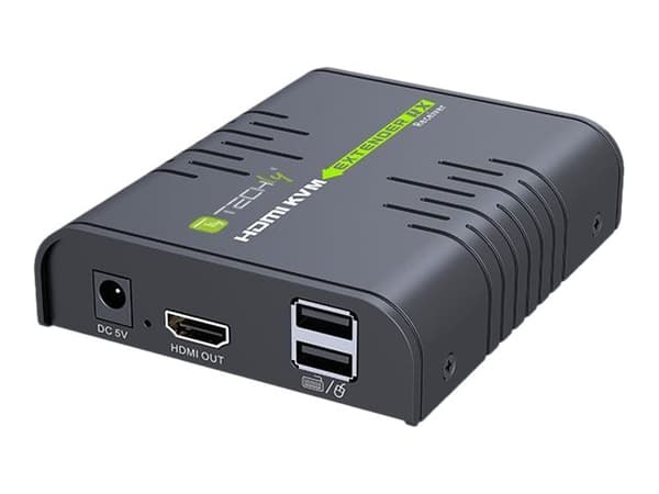 TECHly 120m HDMI KVM EXTENDER over Network Cable - Sender og mottaker - KVM / lydutvider - 1GbE, USB 2.0, HDMI - 10Base-T, 100Base-TX, 1000Base-T - o