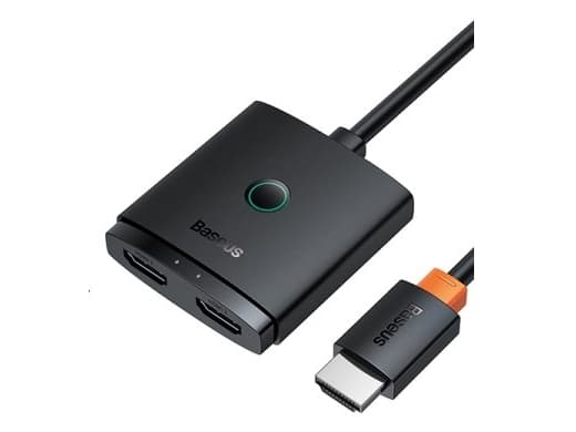 2-i-1 4K 60Hz toveis HDMI-adapter med innebygd 1m kabel Baseus AirJoy - svart