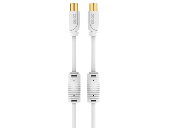 Sinox PRO antennkabel YouSee &amp; Stofa godkänd. 5m. vit