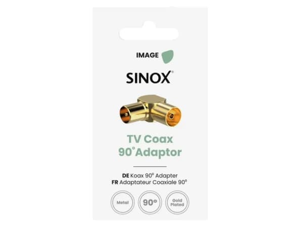 Sinox 90° antennadapter, guld