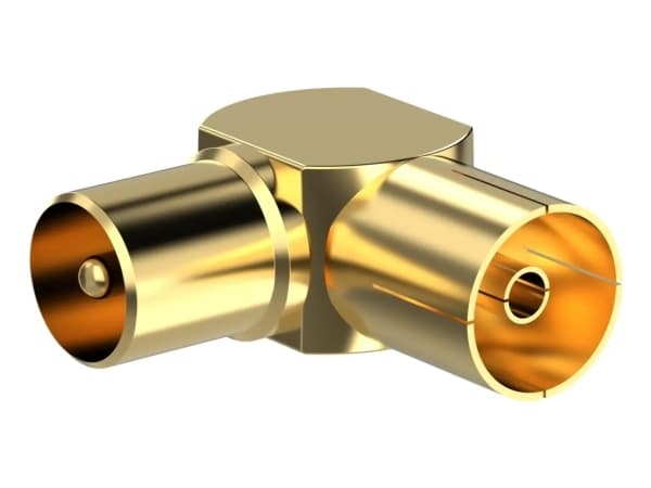 Sinox 90° antennadapter, guld
