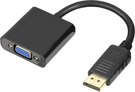 DELTACO - Videokort - DisplayPort (hane) spärrad till HD-15 (VGA) (hona) gängad - 20 cm - 1080p stöd 60 Hz - svart