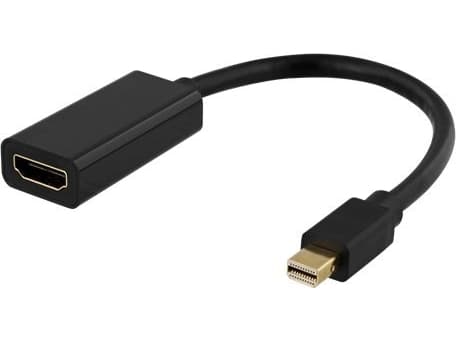 DELTACO - Video adapter - Mini DisplayPort hann til HDMI hunn - 20 cm - svart - støtte for 4K 60 Hz (3840 x 2160)