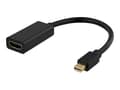 Miniatyrbilde 1 av 4: DELTACO - Video adapter - Mini DisplayPort hann til HDMI hunn - 20 cm - svart - støtte for 4K 60 Hz (3840 x 2160)