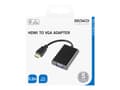 Miniatyrbild 3 av 3: DELTACO - Videokort - HDMI hane till HD-15 (VGA) hona - 20 cm - svart - 1080p stöd 60 Hz