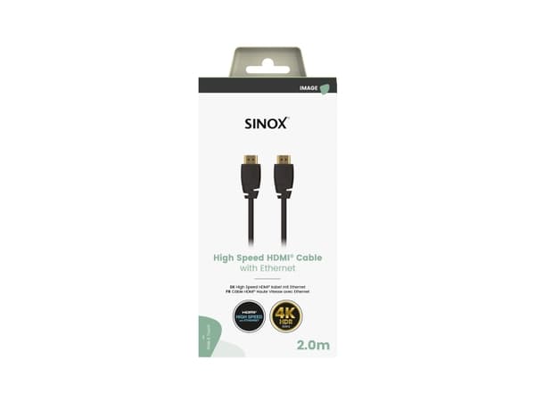 Sinox HDMI™ kabel 4K60Hz+E. 2m. Sort