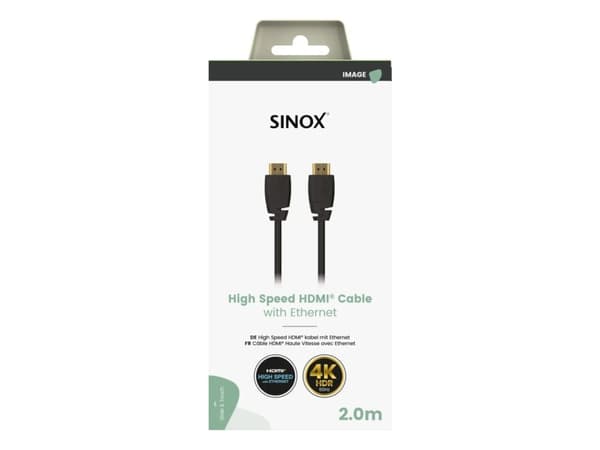 Sinox HDMI™ kabel 4K60Hz+E. 2m. Sort