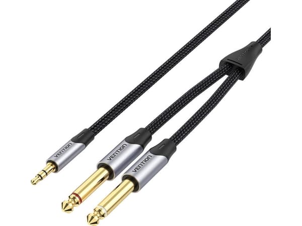 Kabel Vention Kabel mini jack 3.5 mm do 2x jack 6.5 mm Vention BARHG 1.5m (szary)