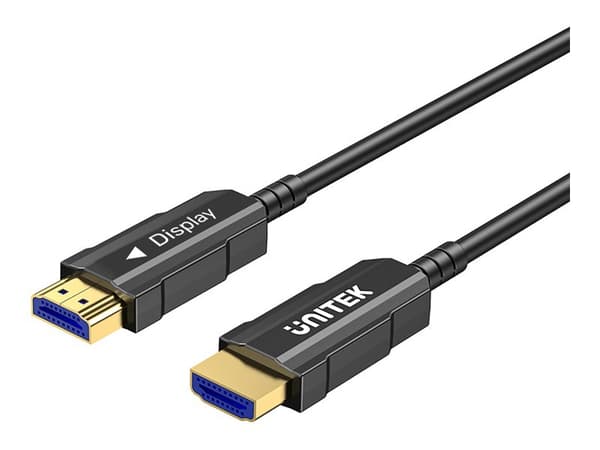 Unitek - HDMI-kabel - HDMI hann til HDMI hann - 40 m - fiberoptisk - svart - 4K 60Hz støtte