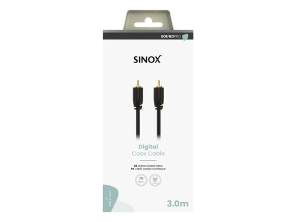Sinox PRO digitalt Coaxial kabel. 3m. Sort