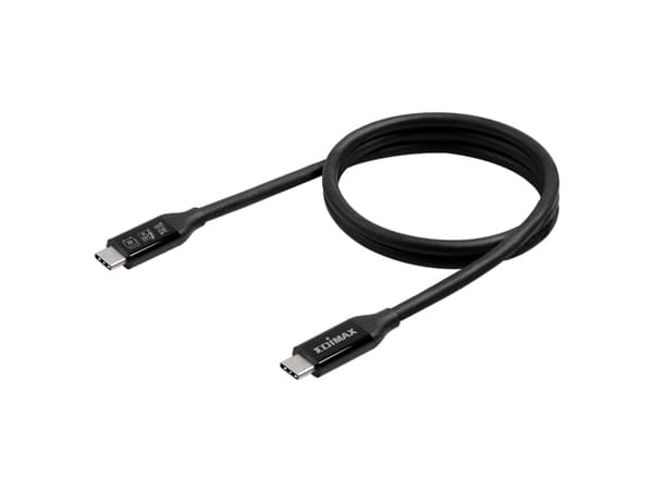Edimax UC4 Series - USB-kabel - 24 pin USB-C (hann) til 24 pin USB-C (hann) - USB4 / Thunderbolt 3 / DisplayPort - 20 V - 5 A - 3 m - Fast Power Char