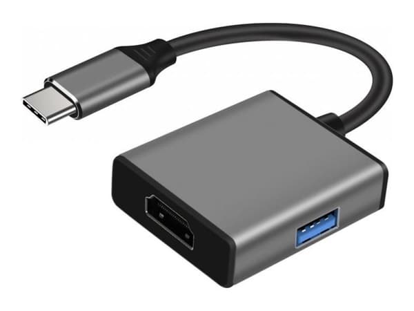 ART - Videokort - 24 pin USB-C hane till HDMI, USB typ A hona - 15 cm - 4K30 Hz (3840 x 2160) stöd