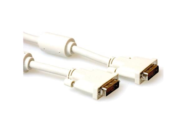 ACT High quality DVI-D Dual Link connection cable male-male 1.8 m DVI-Kabel 1,8 m Elfenbein (AK3630)