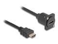Miniatyrbilde 3 av 4: Delock - HDMI-forlengelseskabel - HDMI hann til HDMI hunn skrubar - 20 cm - svart - støtte for 4K 60 Hz (3840 x 2160)