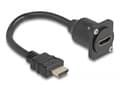 Miniatyrbilde 2 av 4: Delock - HDMI-forlengelseskabel - HDMI hann til HDMI hunn skrubar - 20 cm - svart - støtte for 4K 60 Hz (3840 x 2160)