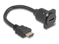 Miniatyrbilde 1 av 4: Delock - HDMI-forlengelseskabel - HDMI hann til HDMI hunn skrubar - 20 cm - svart - støtte for 4K 60 Hz (3840 x 2160)