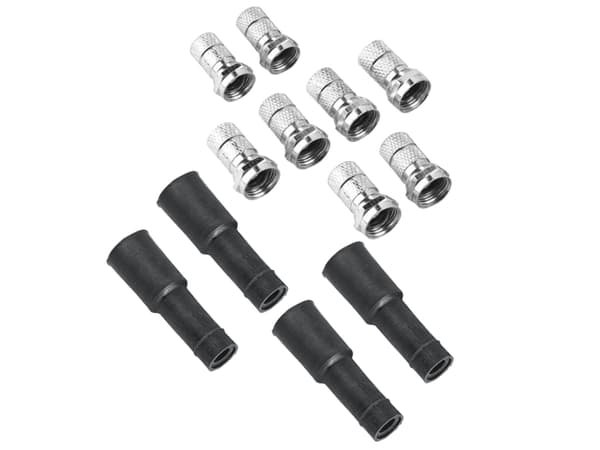 Hama Quad / Quadswitch-LNB, F-type, F-type, Hankjønn, Sølv, 12 stykker