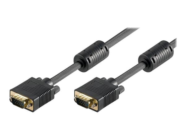 goobay - VGA-kabel - HD-15 (VGA) (hann) til HD-15 (VGA) (hann) - 10 m - tommelskruer - svart