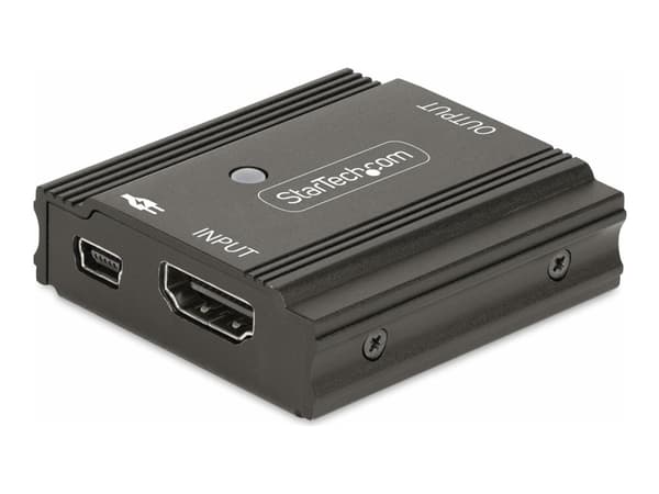 StarTech.com 33ft (10m) 8K 60Hz HDMI Signal Booster, Active HDMI 2.1 Inline Repeater and Video Signal Amplifier up to 8K 60Hz/4K 144Hz, Compact HDMI
