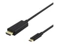 Miniatyrbilde 1 av 4: DELTACO - Adapterkabel - 24 pin USB-C hann til HDMI hann - 1 m - svart - 4 K 60 Hz (4096 x 2160) støtte