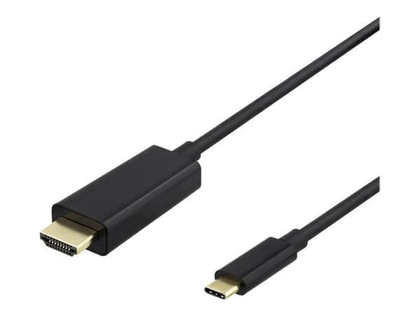 DELTACO - Adapterkabel - 24 pin USB-C hann til HDMI hann - 1 m - svart - 4 K 60 Hz (4096 x 2160) støtte