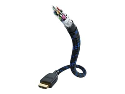 in-akustik Premium - Ultra High Speed - HDMI-kabel med Ethernet - HDMI hann til HDMI hann - 3 m - trippel beskyttelse - svart/blå - 10K120Hz (10240x4