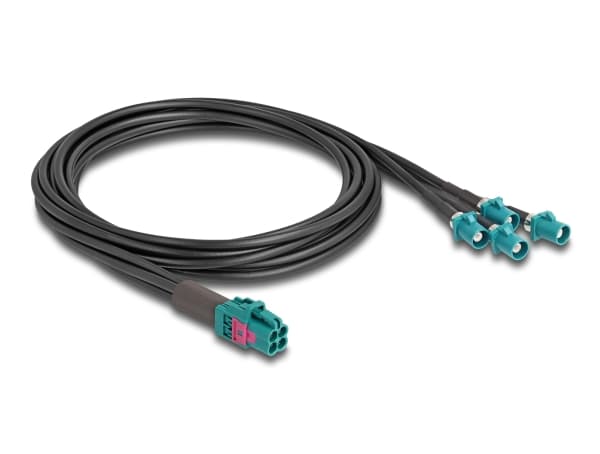 Delock - Antennekabel - mini FAKRA Z connector quad (hann) til FAKRA Z-kobling (hann) - 1 m - RAL 5021, vannblå